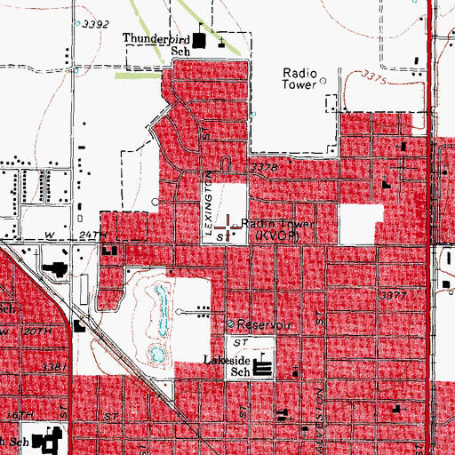 Topographic Map of KVOP-AM (Plainview), TX