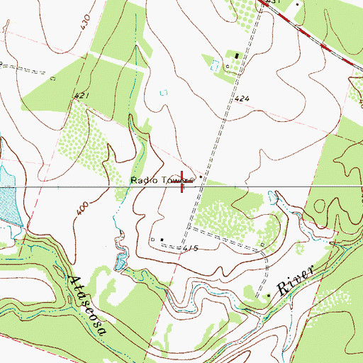 Topographic Map of KBOP-AM (Pleasanton), TX