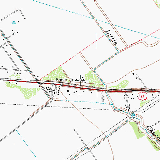 Topographic Map of KGUL-AM (Port Lavaca), TX