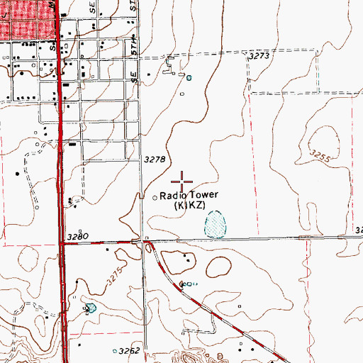 Topographic Map of KIKZ-AM (Seminole), TX