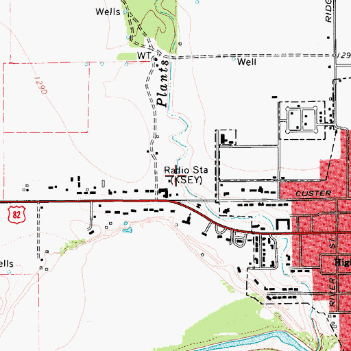 Topographic Map of KSEY-AM (Seymour), TX
