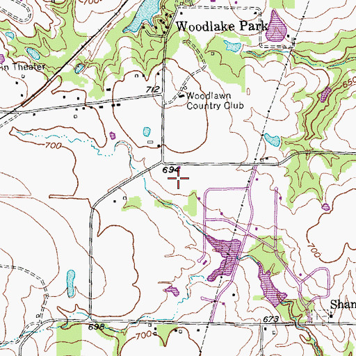 Topographic Map of KTXO-AM (Sherman), TX