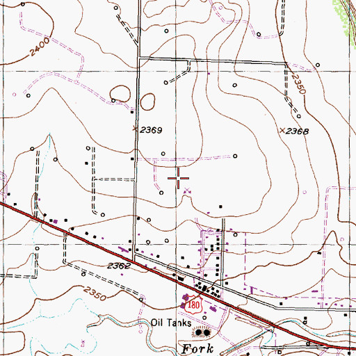 Topographic Map of KSNY-AM (Snyder), TX