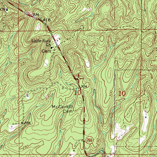 Topographic Map of Rosenwald School (historical), AL