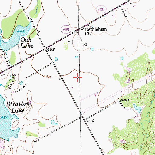 Topographic Map of KBBW-AM (Waco-Marlin), TX