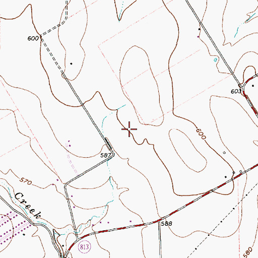 Topographic Map of KBEC-AM (Waxahachie), TX