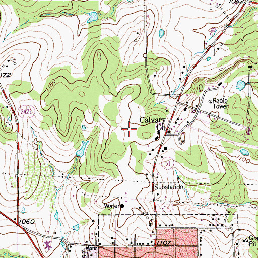 Topographic Map of KZEE-AM (Weatherford), TX