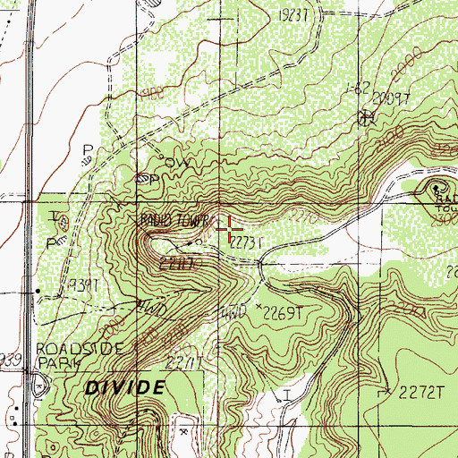 Topographic Map of KAGN-FM (Abilene), TX