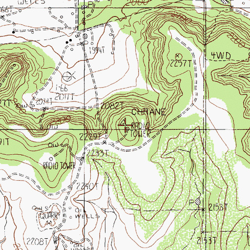 Topographic Map of KEYJ-FM (Abilene), TX