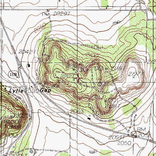 Topographic Map of KEAN-FM (Abilene), TX