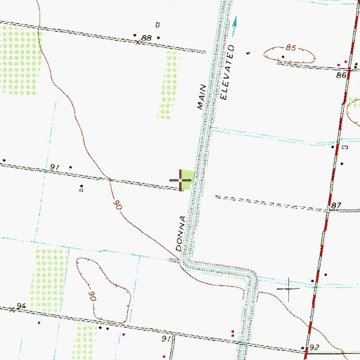 Topographic Map of KJAV-FM (Alamo), TX
