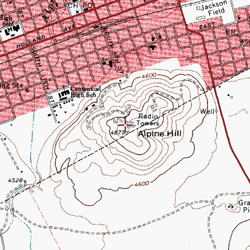 Topographic Map of KALP-FM (Alpine), TX