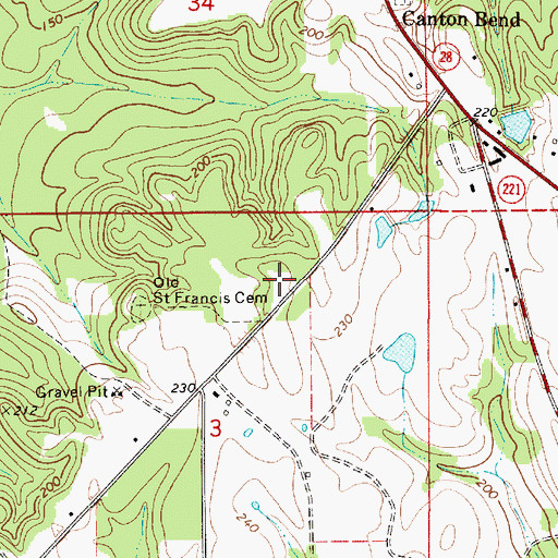 Topographic Map of Saint Patrick Church (historical), AL