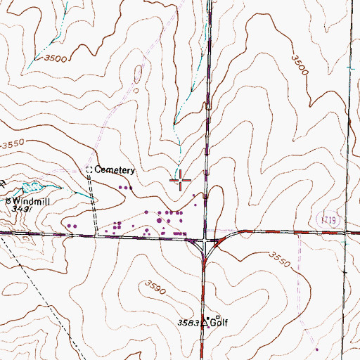 Topographic Map of KRGN-FM (Amarillo), TX