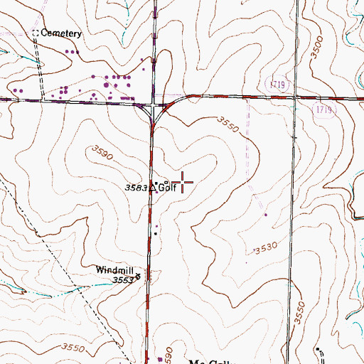 Topographic Map of KLMN-FM (Amarillo), TX