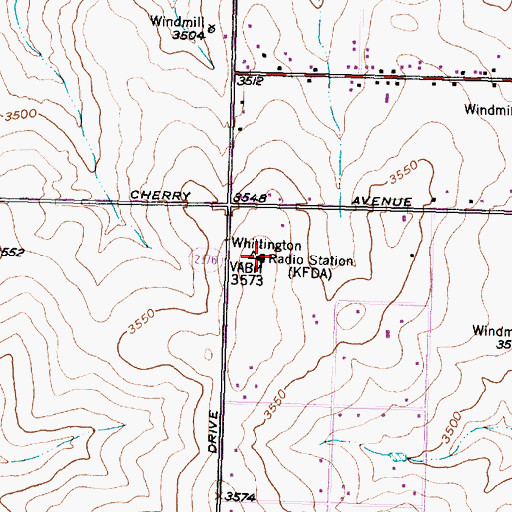 Topographic Map of KLSF-FM (Amarillo), TX