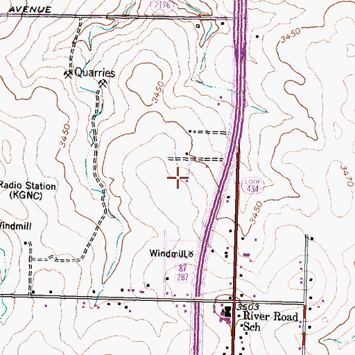 Topographic Map of KBUY-FM (Amarillo), TX
