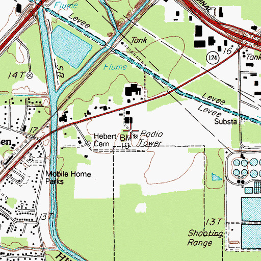 Topographic Map of KWIC-FM (Beaumont), TX