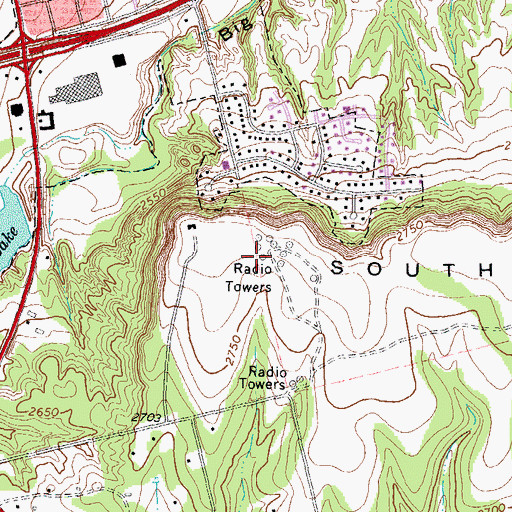 Topographic Map of KBST-FM (Big Spring), TX