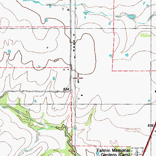 Topographic Map of KFYZ-FM (Bonham), TX