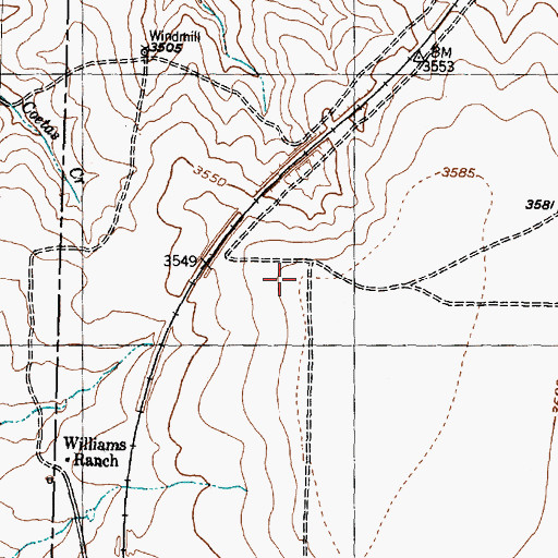 Topographic Map of KDXR-FM (Borger), TX