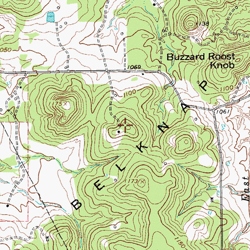 Topographic Map of KRJT-FM (Bowie), TX