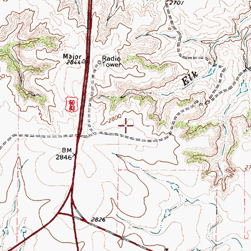 Topographic Map of KEZP-FM (Canadian), TX