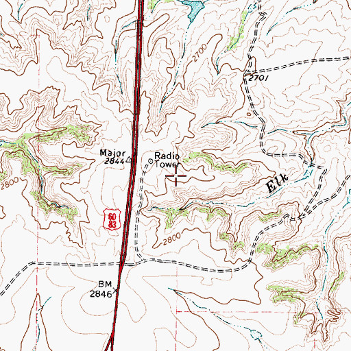 Topographic Map of KEZP-FM (Canadian), TX