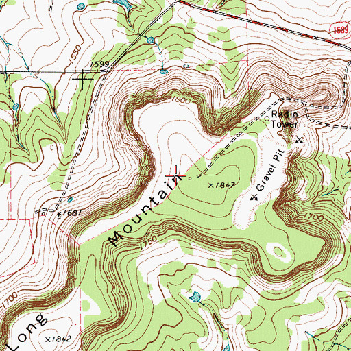 Topographic Map of KZAA-FM (Comanche), TX