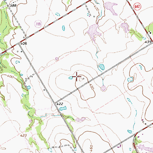 Topographic Map of KAND-FM (Corsicana), TX