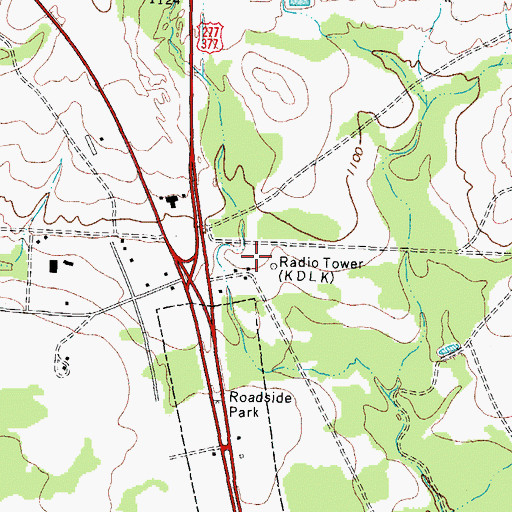 Topographic Map of KDLK-FM (Del Rio), TX