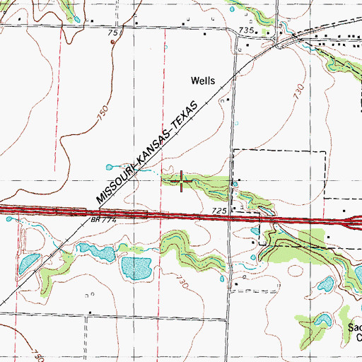 Topographic Map of KTCY-FM (Denison), TX