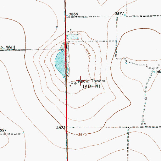 Topographic Map of KDIU-FM (Dimmitt), TX