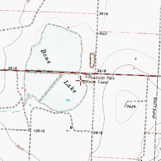 Topographic Map of KMRE-FM (Dumas), TX