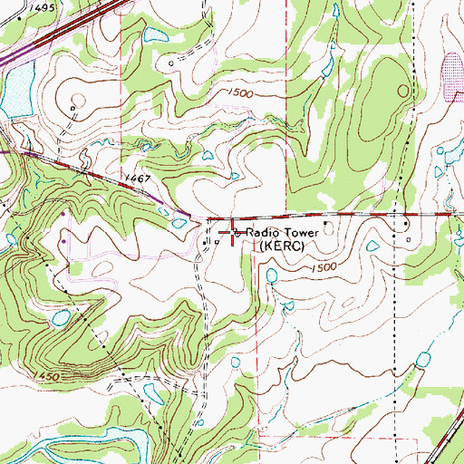 Topographic Map of KEAS-FM (Eastland), TX