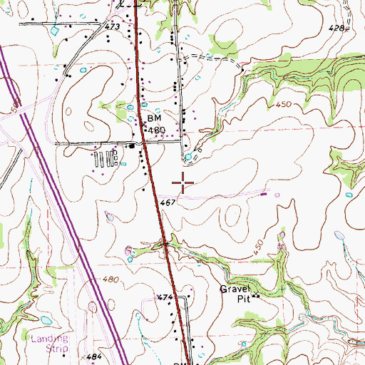 Topographic Map of KNES-FM (Fairfield), TX