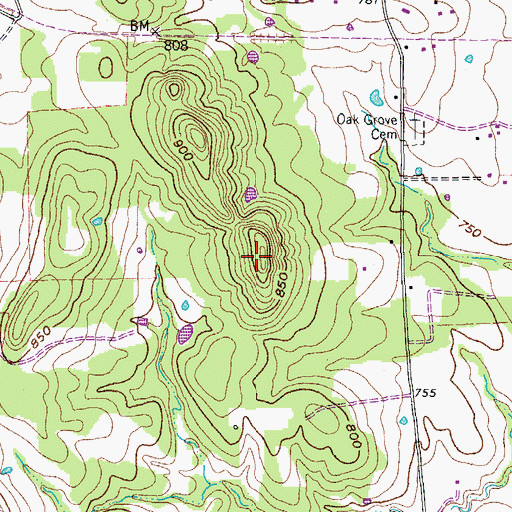 Topographic Map of KDGE-FM (Gainesville), TX