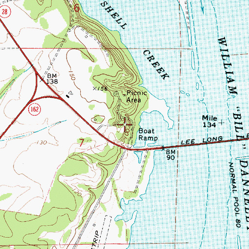 Topographic Map of Shell Creek Park, AL