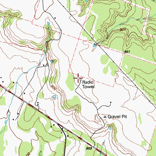 Topographic Map of KRYL-FM (Gatesville), TX