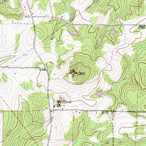 Topographic Map of KLSQ-FM (Gilmer), TX