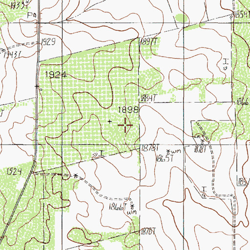 Topographic Map of KWZD-FM (Hamlin), TX