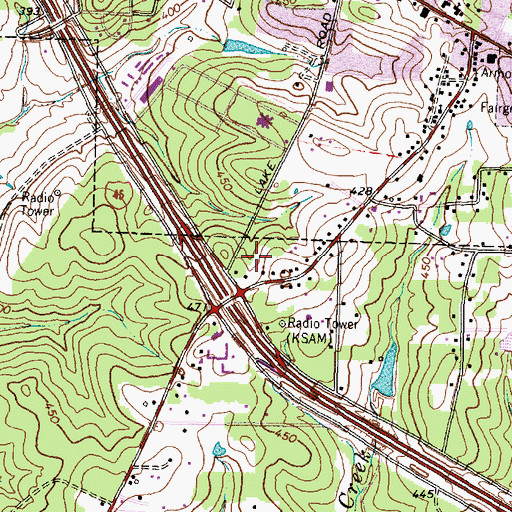 Topographic Map of KHUN-FM (Huntsville), TX