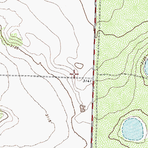 Topographic Map of KLSC-FM (Lamesa), TX