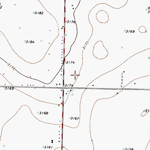 Topographic Map of KKCL-FM (Lorenzo), TX