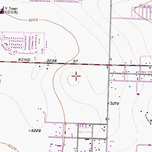 Topographic Map of KZII-FM (Lubbock), TX