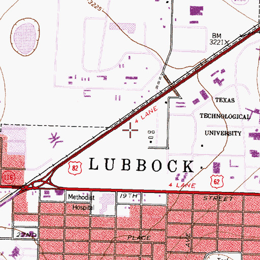 Topographic Map of KOHM-FM (Lubbock), TX