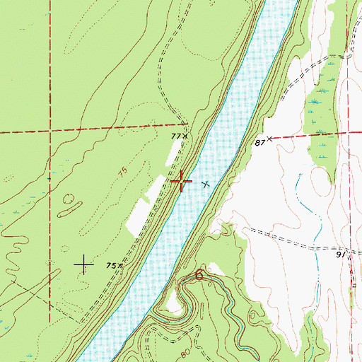 Topographic Map of South Hall Landing, AL