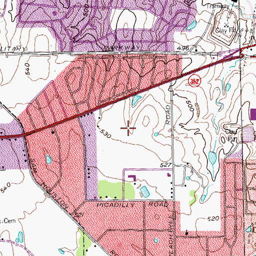 Topographic Map of KEOM-FM (Mesquite), TX