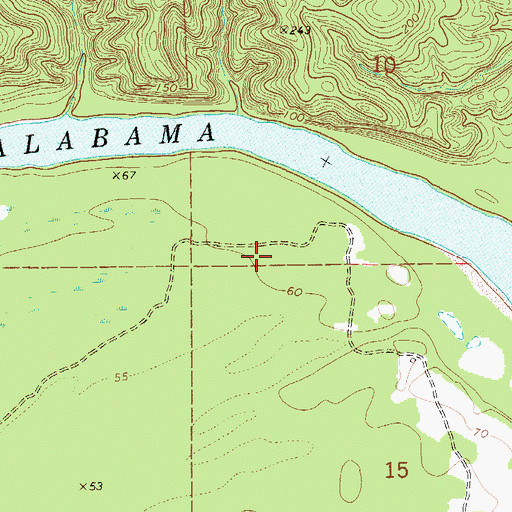 Topographic Map of Spiritual Power Church, AL