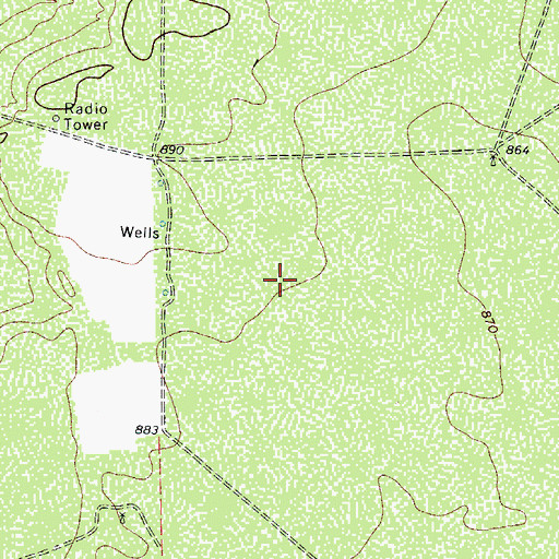 Topographic Map of KZZQ-FM (Mirando City), TX